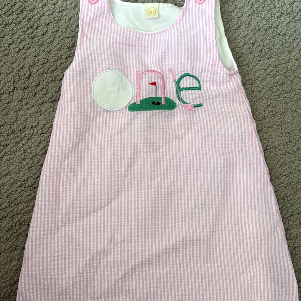 Pink Striped Kids Casual Dress